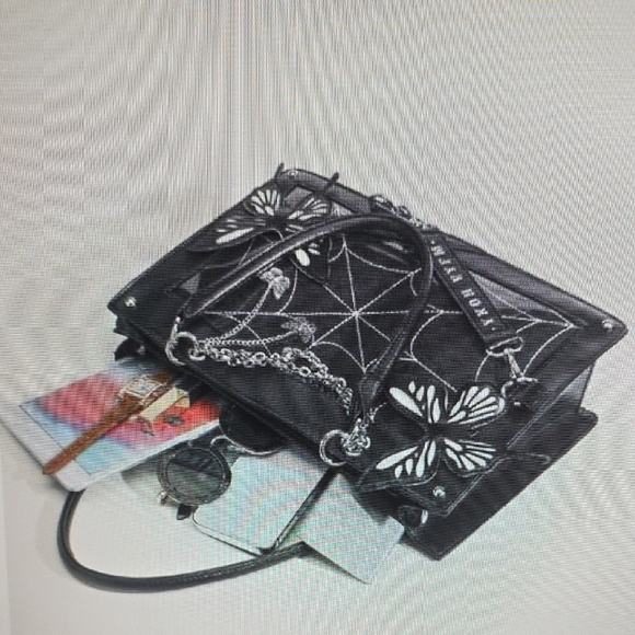Y2K Goth Purse Crossbody- Butterfly Designs - Picture 4 of 11